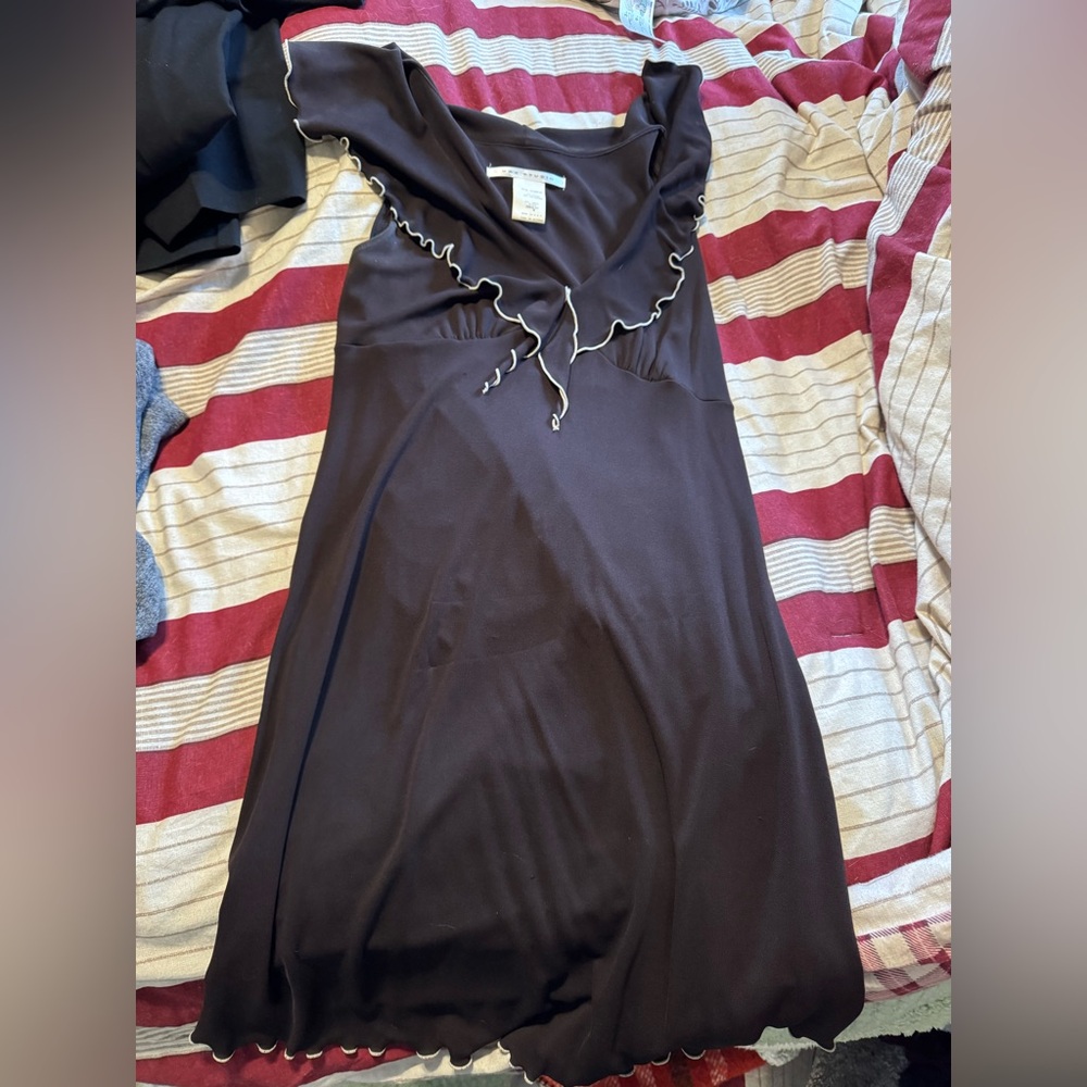 Max Studio Brown Sheath Dress with Cowl Neck and Sleeveless Design